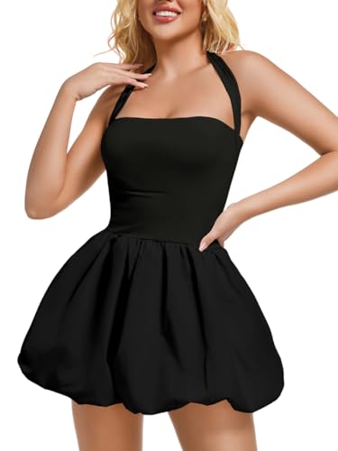 Halter Mini Bubble Dress, Date Night Birthday Homecoming, Coquette Short Corset for Women, Sexy Cute Going Out