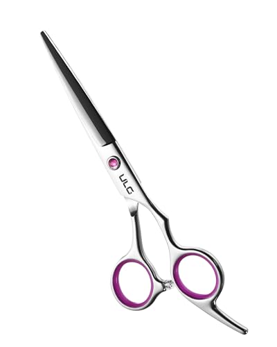 ULG Haarschneideschere, Professionelle Haarschere 16,5 cm Rechtshänder Rasierklinge Barbierschere Salon Haarschneideschere aus japanischem Edelstahl, handgeschärft Rosa ULG Haarschneideschere, Professionelle Haarschere 16,5 cm Rechtshänder Rasierklinge Barbierschere Salon Haarschneideschere aus japanischem Edelstahl, handgeschärft Rosa