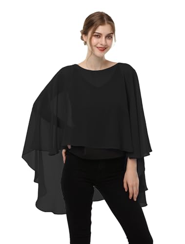 Soft Chiffon Capelet Plus capes Poncho Casual Capelets For Womens Cover Up3