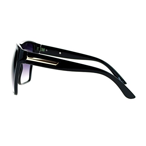 SA106 Extra Oversized Diva Mobster Flat Top Fashion Sunglasses Black4