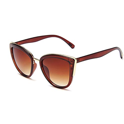 RHNTGD Sonnenbrille Herren Fahrer Brillen Frauen Katze Eye Retro Designer Runde Farbverlauf Übergroße Brille Sonnenbrille Metallrahmen Sonnenbrille Fahrerbrillen Cover