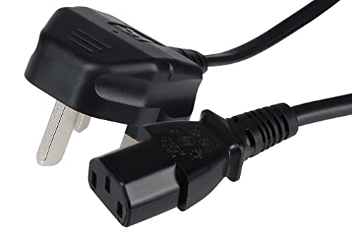 Maplin Power Lead IEC C13 Female Plug to UK 3 Pin Mains Plug 13 Amp Fuse, 1m Cable