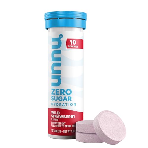 Nuun Zero Sugar Hydration Electrolyte Tablets - Sodium Potassium Chloride Calcium Magnesium Light & Delicious Fruit Flavors No Sugar Gluten Free Vegan Wild Strawberry (80 Total Servings)