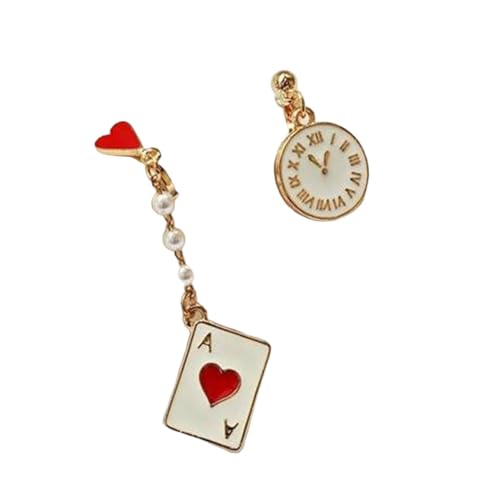 Carte de poker asymétrique bijoux perle créée rouge noir pêche