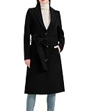 The Platinum Tailor Ladies Black Overcoat 70% Wool & Cashmere Warm Winter Mod Single Breasted Coat (UK, Numeric, 12, Regular, Regular, Black)