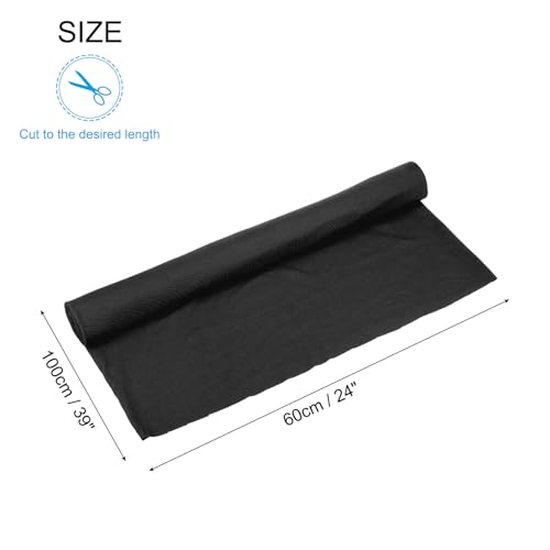 Image of MECCANIXITY 39 inch Elastic Cuffs Ribbed Trims Cotton Fabric Knit Rib Stretch Tape Cuff Sleeve Waistband for Sewing, 24 inch Wide Black