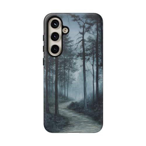 Coque rigide mate Galaxy S24 Plus anti-rayures bleu Misty Forest Path