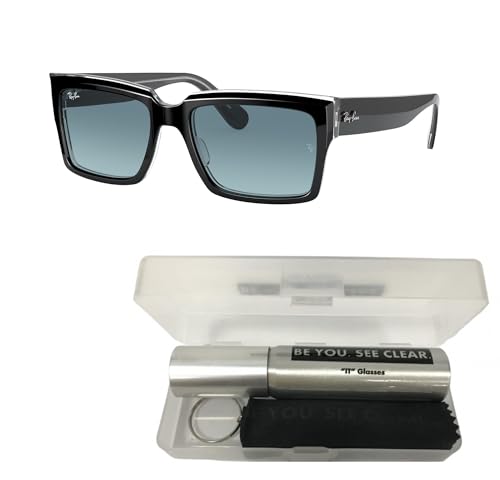 Ray-Ban RB2191 Sunglasses Bundle: RB 2191 INVERNESS 12943M Inverness Black On Transparent and Eyewear Cleaning Kit2