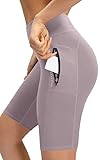 Biker Shorts for Women High Waist with Pockets Yoga Workout Spandex Compression Shorts for Gym Runni