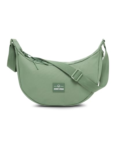 Johnny Urban Bolso Bandolera Mujer Hombres Verde - Ally Medium - Half Moon Bag - Bolso Riñonera de Media Luna - Medio Bolso Redondo con Correa Ajustable - Repelente al Agua Johnny Urban Bolso Bandolera Mujer Hombres Verde - Ally Medium - Half Moon Bag - Bolso Riñonera de Media Luna - Medio Bolso Redondo con Correa Ajustable - Repelente al Agua