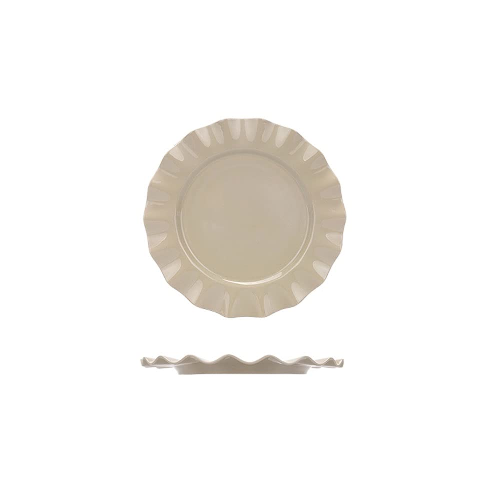 Dinner Plates Dinner Plates Round Wavy Creative for Meat Salad Pasta and Snacks Plates Microwave Oven and Dishwasher Safe (9.17") Plates ll