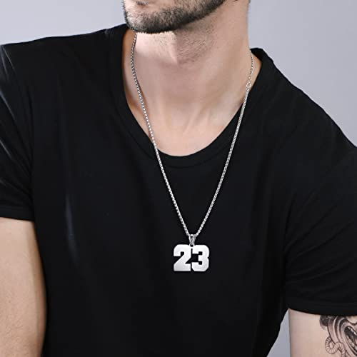 MUERDOU Number Necklace for Athletes Number Chain Stainless Steel Jersey Pendant Personalized Sports Jewelry for Men Basketball Baseball Football 74 by MUERDOU - Used condition - Image 5