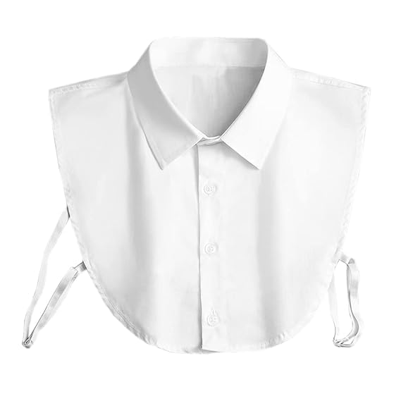 Women Detachable Collar White Cotton Half Shirt False Collar Detachable White Fake Collar Shirt for Office Lady Girls Dickey Half Blouse-picture-15