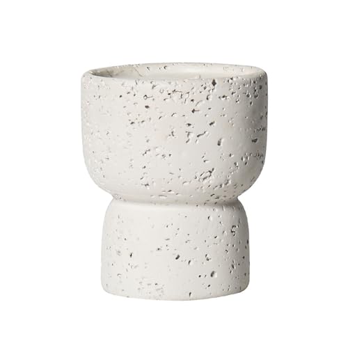 Household Aromatherapy Candle Empty Cup Volcanic Stone Cement Candle Holder Handmade Crafts Indoor Candlestick Decoration Ornaments (Off white)