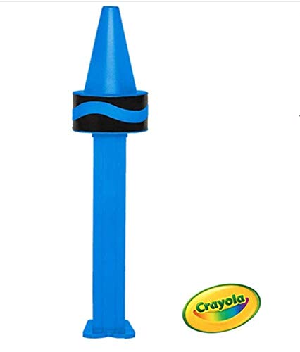 PEZ Candy Crayola Crayon Dispenser and 2 Candy Refills in Cello Bag Cerulean Blue