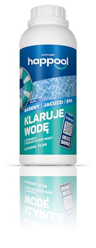 Happool Alkasol Flok - Algenfrei Pool Klar Flüssigkeit, Kristallklar Pool Desinfektion und Algenvernichter, Klares Wasser, Cristal Klareffekt Trübungsentferner - Flüssigkeit für Dosierstationen 1L