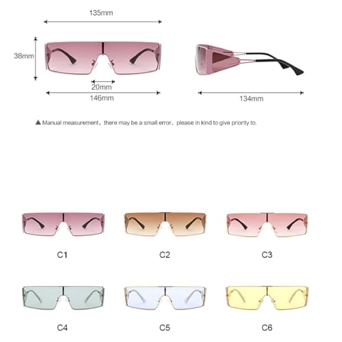 Fashion Retro Square One Piece Sunglasses Women Men Vintage Summer Goggles Flat Top Gradient Sun Glasses4