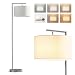 Brightech Montage Modern - Floor Lamp for Living Room Lighting - Bedroom & Nursery Standing Accent Lamp - Mid Century, 5' Tall Pole Light Overhangs Reading - with LED Bulb - Satin Nickel