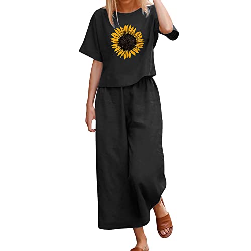 callmo Zweiteiler Damen Elegant Hosenanzug Outfits Sommer Leinenbluse Und Leinenhose Sportlich Große Größe Zweiteiler Hosenanzug Streatwear Damen Leinenanzug Freizeitanzug Sport Jogginganzug Outfit
