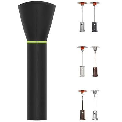 Patio Heater Covers with Reflective Strips, Waterproof, Dustproof,Fits for East Oak/Fire Sense/Hampton Bay Outdoor Garden Standing Heater, Black,89'' Height x 33" Dome x 19" Base