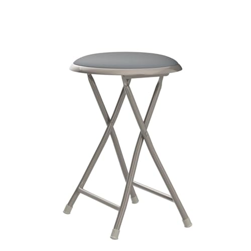 Image of Lavish Home Folding Bar Stool - Set of 2 Heavy-Duty 18-Inch Stool - 225lb Capacity and Padded Seats for Dorm, Recreation or Game Room (Gray)
