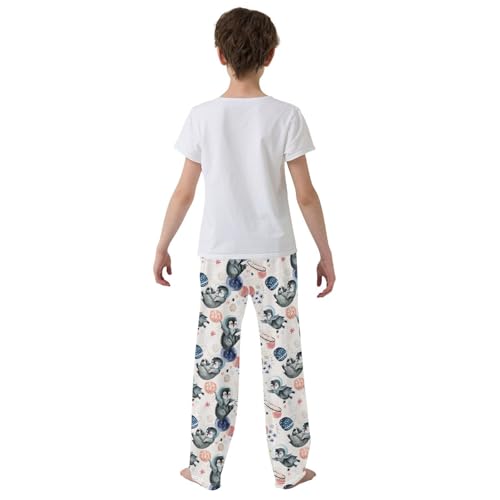 ZZXXB Galaxy Space Penguin Boys Long Pants Soft Trousers Elastic Waist Kids Lounge Bottoms with Pockets S-XL3