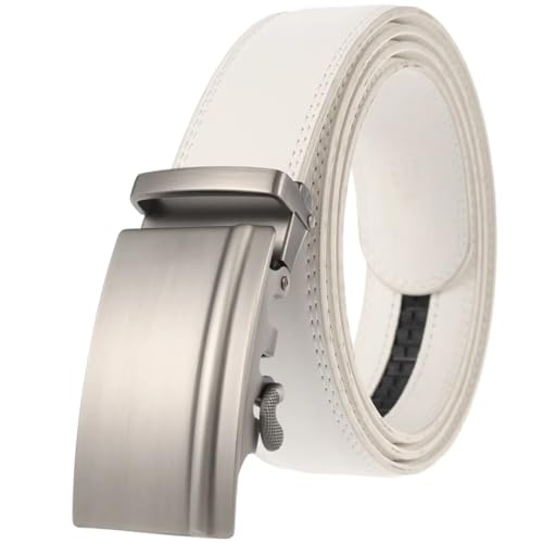 Men's Solid Leather Belt Automatic Buckle Belt Formal Casual 3.5 Cm Wide Belt