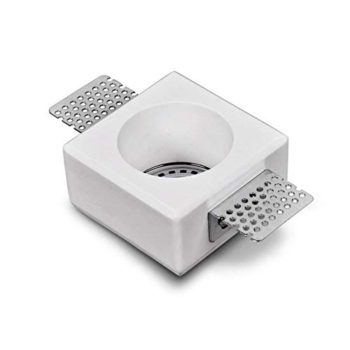 Portafoco de yeso cerámico para empotrar con aletas ajustables (fondo profundo) Cover