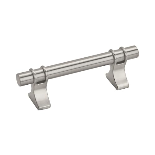 Image of Amerock | Cabinet Pull | Satin Nickel | 3 inch (76 mm) Center to Center | Davenport | 1 Pack | Drawer Pull | Drawer Handle | Cabinet Hardware