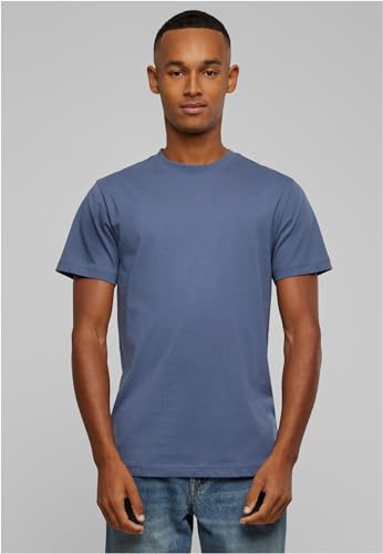 Build your Brand Camiseta Cuello Redondo, Color Azul Vintage, XL para Hombre