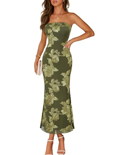 Image of MEROKEETY Women's Summer Floral Wedding Guest Cocktail Maxi Dress