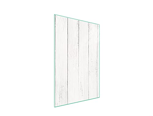 DarHaus Placa protectora de vitrocerámica 35 x 52 cm 1 pieza cocina eléctrica universal para inducción protección contra salpicaduras tabla de cortar de vidrio templado como decoración, MADERA