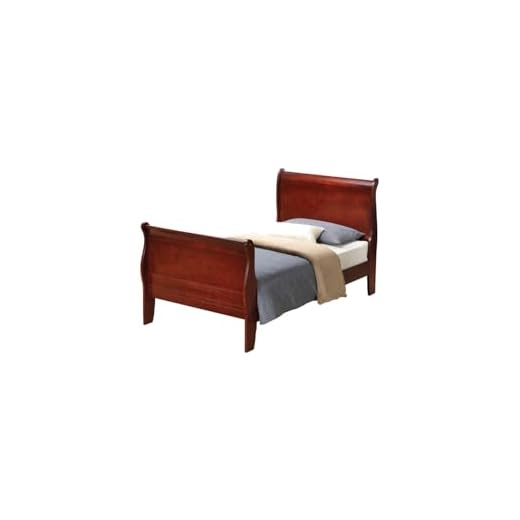 Elegant Cherry Wood Sleigh Bed Design
