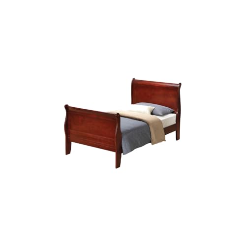 HomeStock Cherry Wood Sleigh Bed - Elegant Bedroom Furniture for All Styles