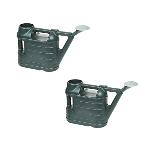 Image of 2x 6.5L Ward Green Watering Can With Rose Water Sprinkler Garden 1.4 Gallon