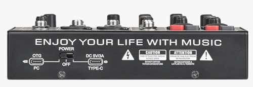 Image of Audio Array 4-Channel 3-Out Hybrid USB Summing Audio Mixer | 4 Analog & 2 Digital Channels | 99 DSP FX | 192kHz /24-Bit OTG | Balanced XLR Output | Phantom Power & Hi-Z | BE-4
