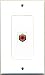 RiteAV - 1 RCA Red for Subwoofer Audio Port Wall Plate Decorative - White