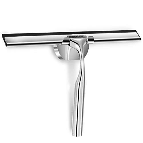 Preisvergleich Produktbild Duschabzieher Badabzieher Badezimmerwischer, Adoric Duschabzieher Badezimmerwischer Bad- und Duschwischer mit Wandaufhänger.[Edelstahl,Silbrig]