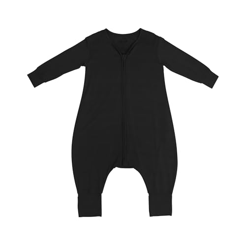 Nyte Nyte Baby- 0.5 TOG Black, 12 to 18 Months SnuggleSack Sleep Sack Rumper W Sleeves, Adjustable Feet Cuffs & Anti-Slip Grip