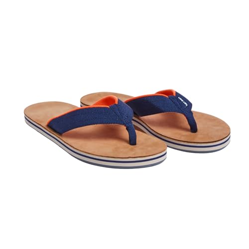 Image of Hari Mari- Scouts- Men's Nubuck Leather Flip Flops With Nylon Webbing Strap- No Break Ins, Firm Arch Support, and Beveled Edge to Reduce Tripping