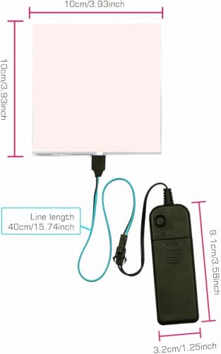 Image of Flexible Led Panel,Electroluminescent Panel Sheet EL Tape Cuttable Soft for Mask Eye Cosplay Party Decor DIY-Continuous /Slow Flash /Fast Strobe White 10x10cm