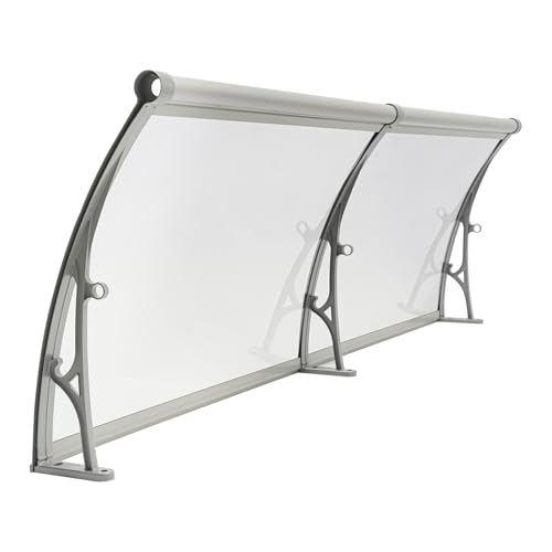 Falyrex Marquesina para puerta de entrada de 120 x 80 cm, de aluminio