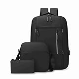 UMDHAIYI Sac d'affaires USB pour Hommes, Sac à Dos de Grande capacité pour Ordinateur Portable, Sac à bandoulière Professionnel pour Hommes, Sacoche pour Ordinateur Portable, Mallette (Noire)