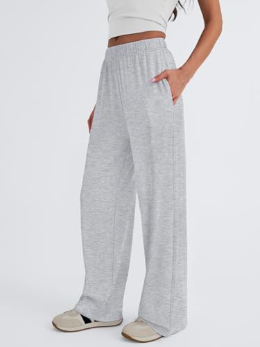 Trendy Queen Womens Business Casual Pants Barrel Sweatpants Wide Leg Comfy Lounge Pants Baggy Flowy Ribbed Fall Outfits3