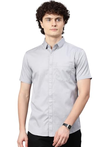 Image of Majestic Man Slim Fit Pure Cotton Half Sleeve Solid Casual Shirt