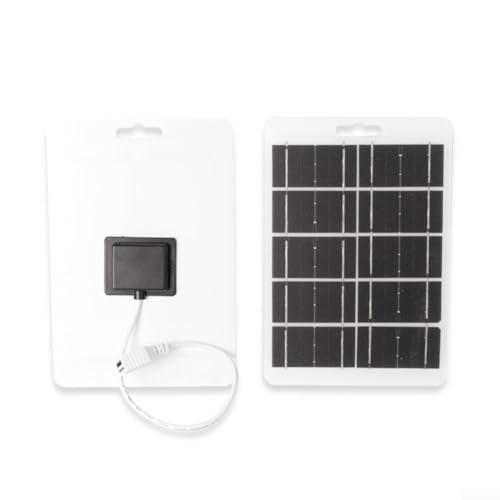 Generic - Portable 3W 5V Solar Panel with USB Output for Outdoor Charging, IP65 Waterproof Polysilicon Foldable Charger for Mobile Phone MP3 Player, No Battery Storage, Black/White