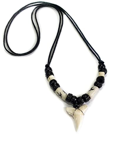 Swimmi Genuine Mako Shark Tooth Necklace For Men Women Boy Girl With Seed Beads And Adjustable Waxed Cord Handmade Jewelry Ga384 #TOP2