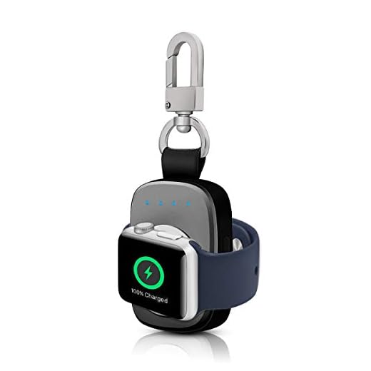 FLAGPOWER Apple Watch Kabellose Power Bank iWatch 700mAh Externer Akku für Apple Watch Series 2/ Series 1/ Nike+ Smart Schlüsselanhänger [Apple MFI zertifiziert] 2 in 1 iWatch Kurze Reise Power Bank (Grau)