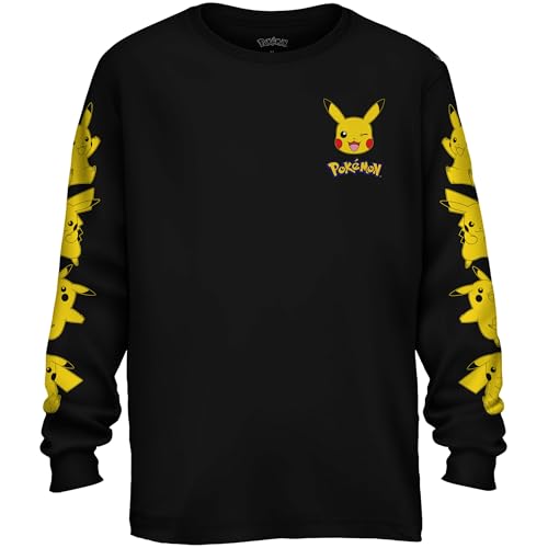 Pokemon Pikachu Long Sleeve Little & Big Boys Graphic T Shirt
