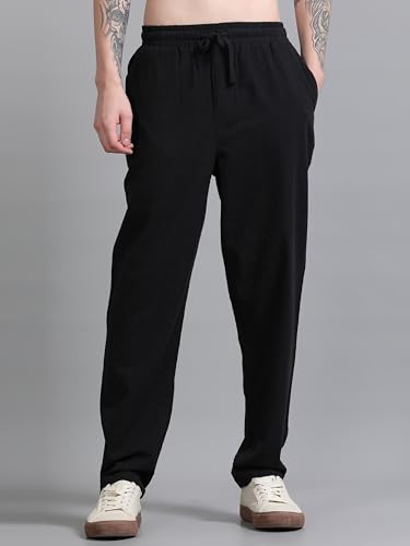 Image of StitchX Men's Airport Look Textured Seersucker Cotton Jogger Trousers S-4XL